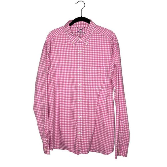 Vineyard Vines On-the-Go brrr Classic Buttondown Gingham Tea Rose Size XL - Picture 1 of 8